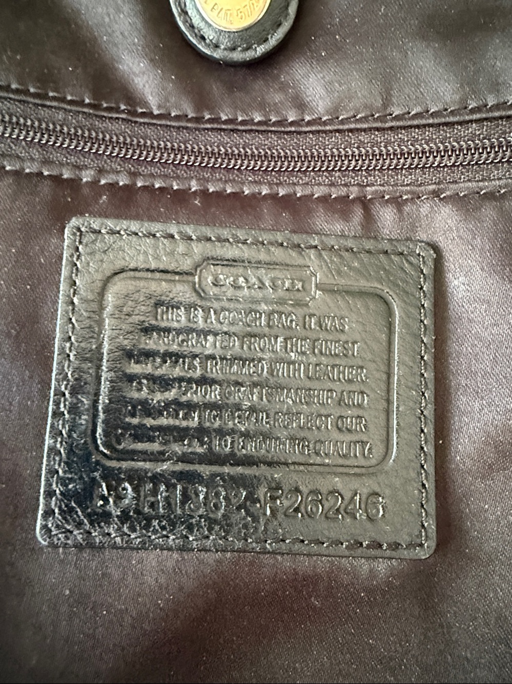 COACH Campbell Metallic Belle Carryall F26246 Navy Blue Black Monogram Tote Bag - Picture 11 of 11